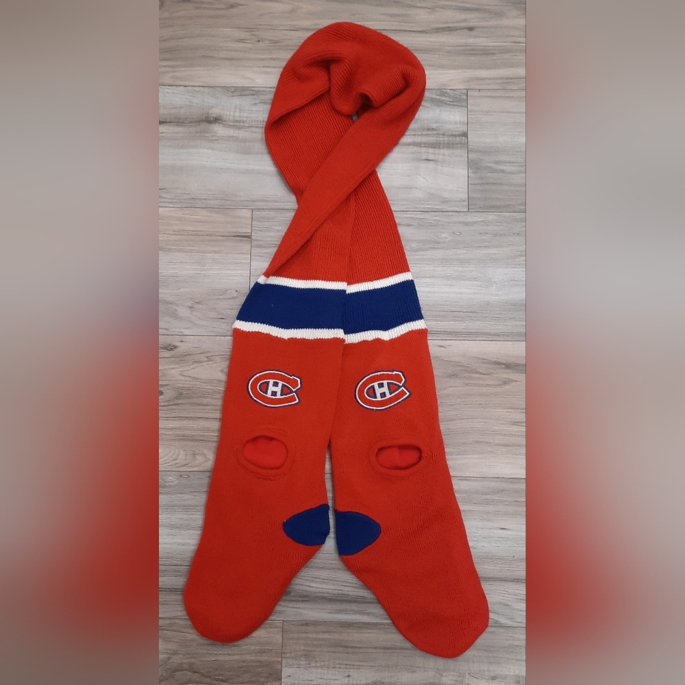 90s VTG Montreal Canadiens Habs Scarf - NHL Ilanco - Hockey Socks, CH Logo
